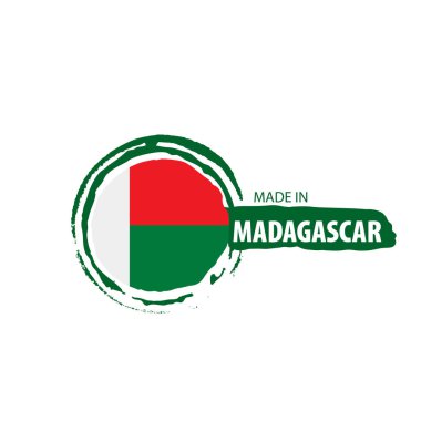 Madagaskar bayrağı, beyaz bir arka plan üzerinde vektör çizim