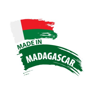 Madagaskar bayrağı, beyaz bir arka plan üzerinde vektör çizim
