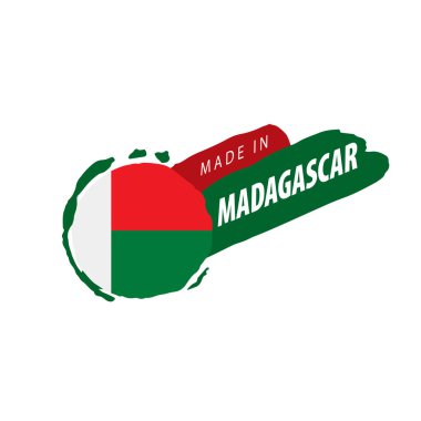 Madagaskar bayrağı, beyaz bir arka plan üzerinde vektör çizim