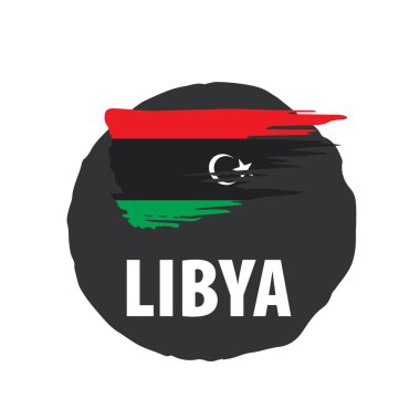Libya bayrağı, beyaz bir arka plan üzerinde vektör çizim