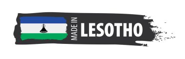 Lesoto bayrağı, beyaz bir arka plan üzerinde vektör çizim
