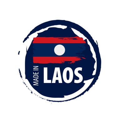 Laos bayrağı, beyaz bir arka plan üzerinde vektör çizim