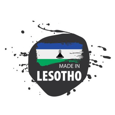 Lesoto bayrağı, beyaz bir arka plan üzerinde vektör çizim