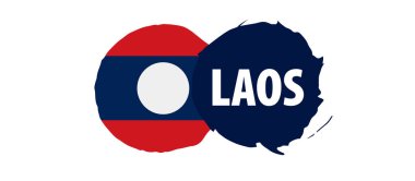 Laos bayrağı, beyaz bir arka plan üzerinde vektör çizim
