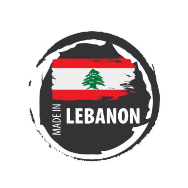 Lübnan bayrağı, beyaz bir arka plan üzerinde vektör çizim