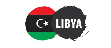 Libya bayrağı, beyaz bir arka plan üzerinde vektör çizim