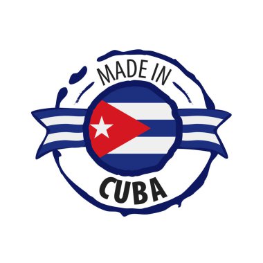 Küba bayrağı, beyaz arkaplanda vektör illüstrasyonu