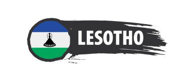 Lesoto bayrağı, beyaz bir arka plan üzerinde vektör çizim