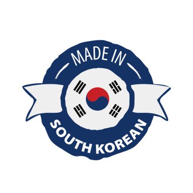 Güney Kore bayrağı, beyaz bir arka plan üzerinde vektör çizim