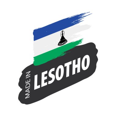Lesoto bayrağı, beyaz bir arka plan üzerinde vektör çizim