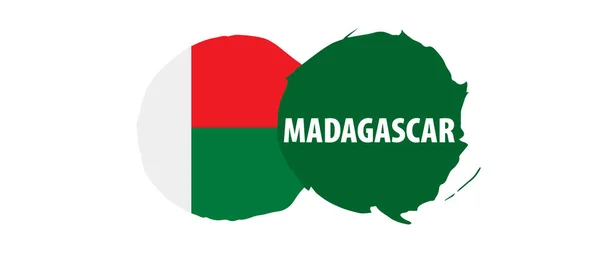 Bandera de Madagascar, ilustración vectorial sobre fondo blanco — Vector de stock