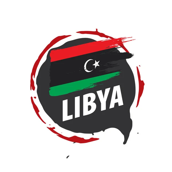 Bandera de Libia, ilustración vectorial sobre fondo blanco — Archivo Imágenes Vectoriales