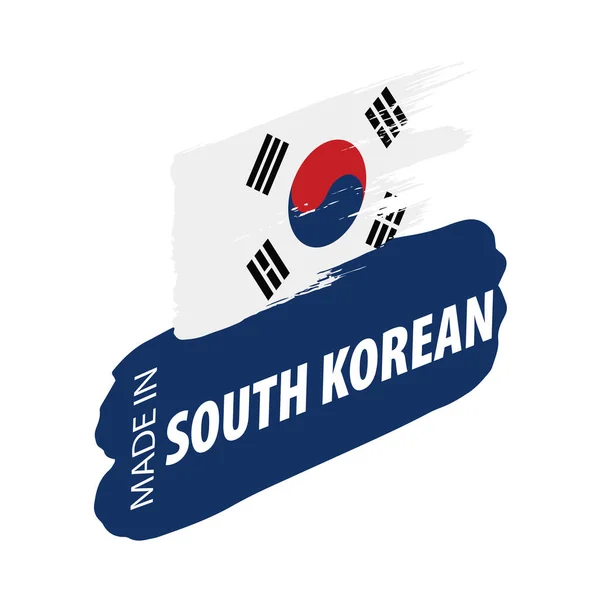 Bandeira sul-coreana, ilustração vetorial sobre um fundo branco — Vetor de Stock