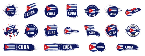 キューバの旗白い背景のベクトルイラスト — ストックベクタ