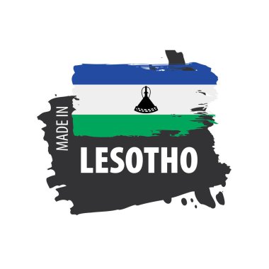 Lesoto bayrağı, beyaz bir arka plan üzerinde vektör çizim