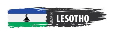 Lesoto bayrağı, beyaz bir arka plan üzerinde vektör çizim