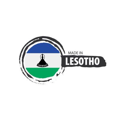 Lesoto bayrağı, beyaz bir arka plan üzerinde vektör çizim