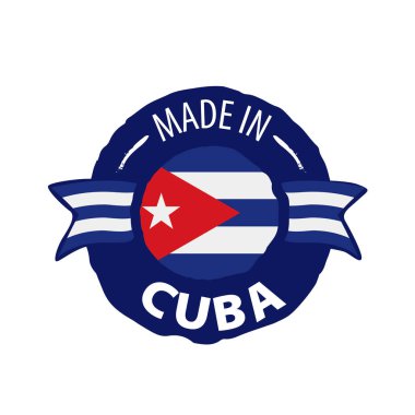 Küba bayrağı, beyaz arkaplanda vektör illüstrasyonu