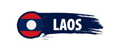 Laos bayrağı, beyaz bir arka plan üzerinde vektör çizim