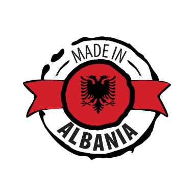 Arnavutluk bayrağı, beyaz bir arka plan üzerinde vektör çizim