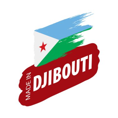 Cibuti bayrağı, beyaz bir arka plan üzerinde vektör çizim