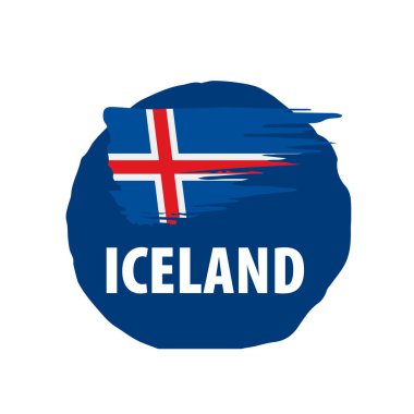 İzlanda bayrağı, beyaz arkaplanda vektör illüstrasyonu