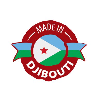 Cibuti bayrağı, beyaz bir arka plan üzerinde vektör çizim