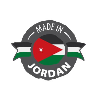 Ürdün bayrağı, beyaz arkaplanda vektör illüstrasyonu