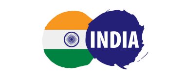 Hindistan bayrağı, beyaz arkaplanda vektör illüstrasyonu