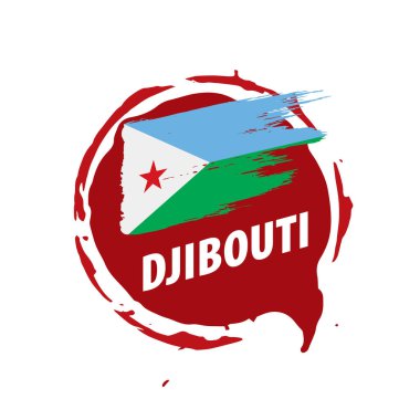 Cibuti bayrağı, beyaz bir arka plan üzerinde vektör çizim