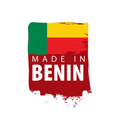 Benin bayrağı, beyaz bir arka plan üzerinde vektör çizim