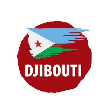 Cibuti bayrağı, beyaz bir arka plan üzerinde vektör çizim