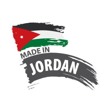 Ürdün bayrağı, beyaz arkaplanda vektör illüstrasyonu