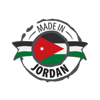 Ürdün bayrağı, beyaz arkaplanda vektör illüstrasyonu