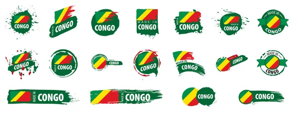 Drapeau Congo, illustration vectorielle sur fond blanc — Image vectorielle