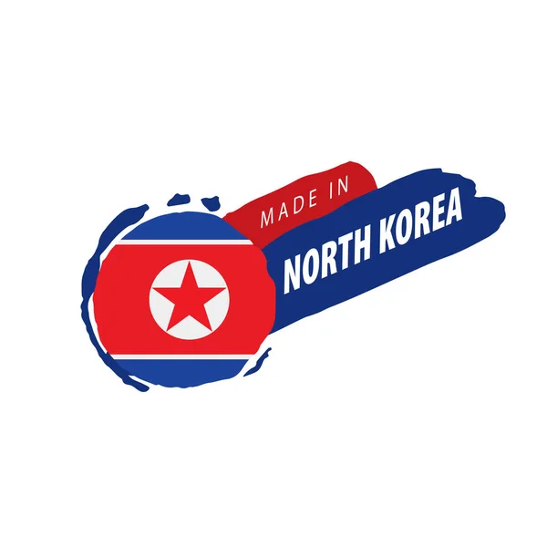 Bandeira da Coreia do Norte, ilustração vetorial sobre um fundo branco — Vetor de Stock