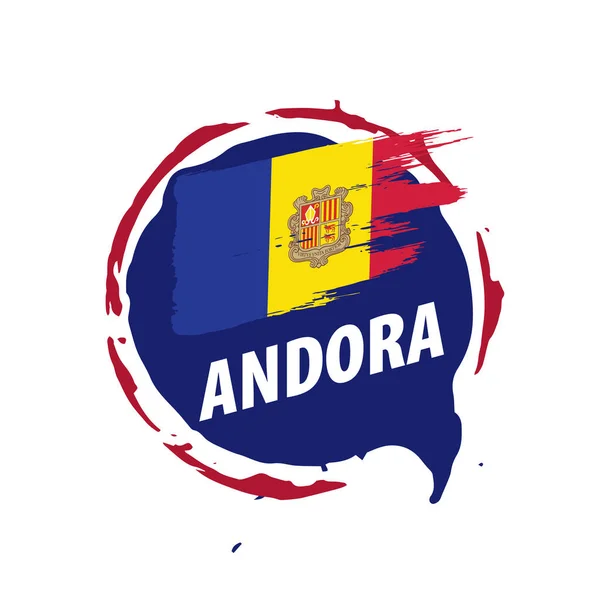 Bandeira de Andora, ilustração vetorial sobre um fundo branco —  Vetores de Stock