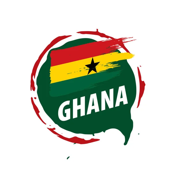 Ghana vlag, vector illustratie op een witte achtergrond — Stockvector