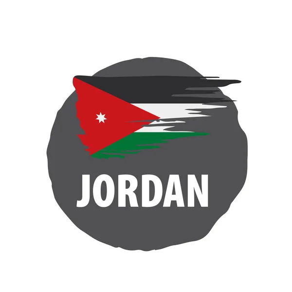 Jordan flag, vector illustration on a white background — Stock Vector