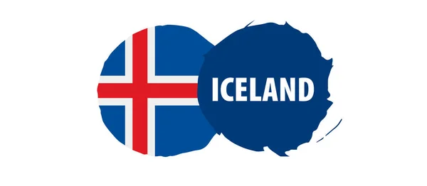 Iceland flag, vector illustration on a white background — Stock Vector