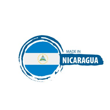 Nikaragua bayrağı, beyaz bir arka plan üzerinde vektör çizim