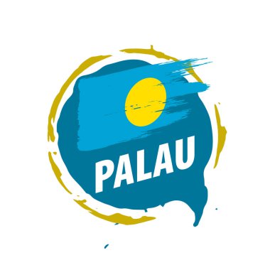 Palau bayrak, beyaz bir arka plan üzerinde vektör çizim