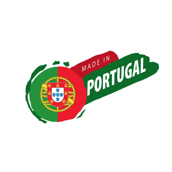 Portekiz bayrağı, beyaz bir arka plan üzerinde vektör çizim — Stok Vektör