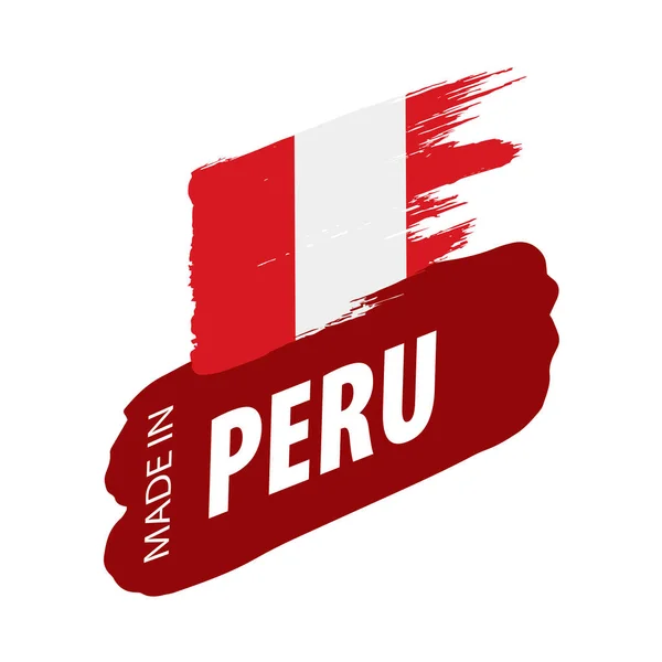 Peru flag, vector illustration on a white background — Stock Vector