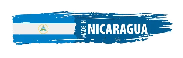 Bandeira da Nicarágua, ilustração vetorial sobre um fundo branco —  Vetores de Stock