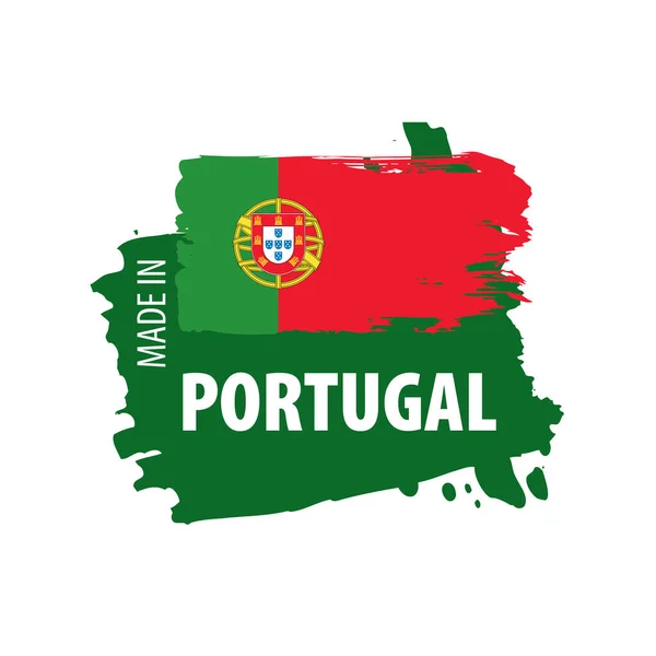 Bendera Portugal, gambar vektor pada latar belakang putih - Stok Vektor