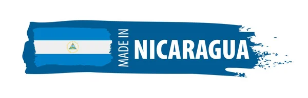 Bandiera del Nicaragua, illustrazione vettoriale su sfondo bianco — Vettoriale Stock