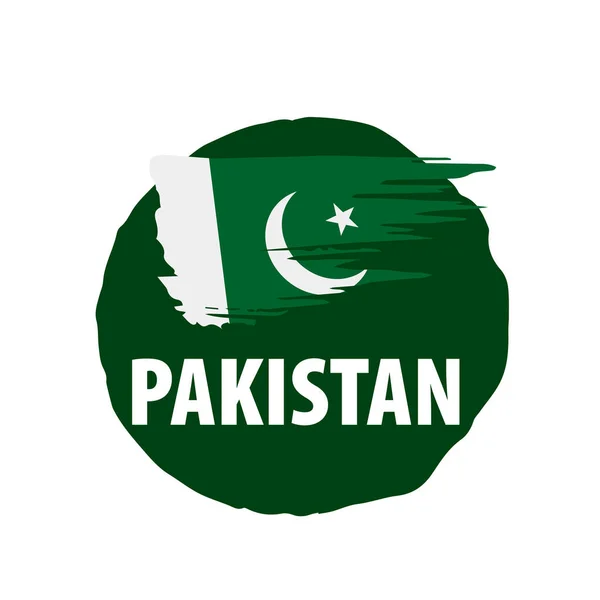 Flaga pakistańska, ilustracja wektora na białym tle — Wektor stockowy