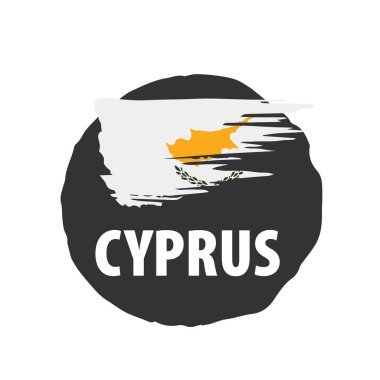 Kıbrıs bayrağı, beyaz bir arka plan üzerinde vektör çizim