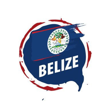 Belize bayrağı, beyaz bir arka plan üzerinde vektör çizim